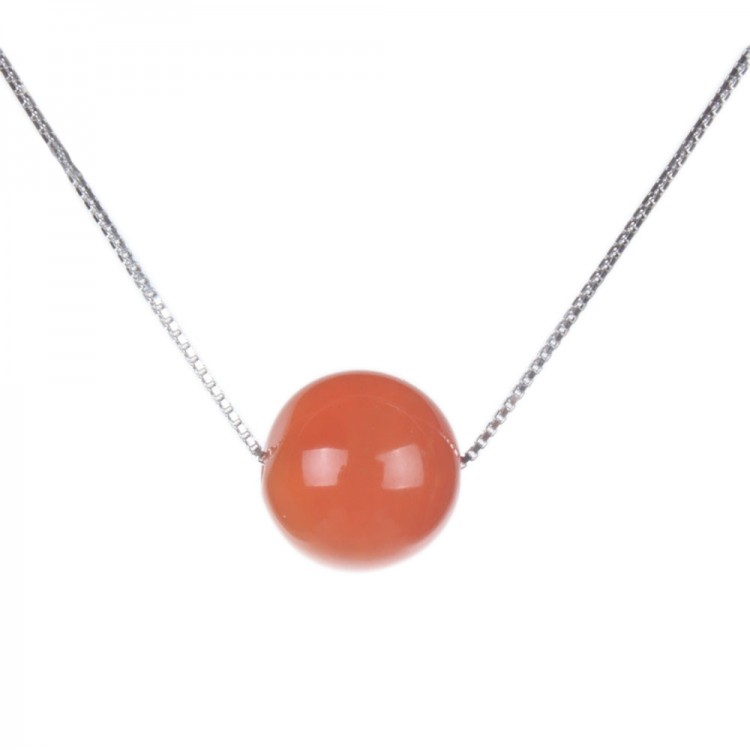 Natural Cherry Red Agate Necklace 